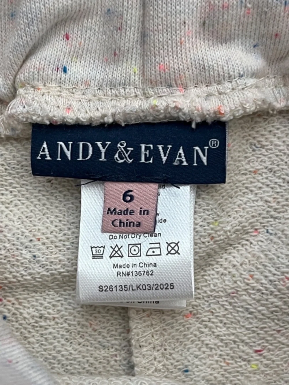 Andy & Evan Girls 2 Piece James French Terry Tie Front Top & Short Set, Love 6